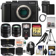 Panasonic Lumix DMC-GX8 4K Wi-Fi Digital Camera Body (Black) + 12-35mm f/2.8 &amp; 45-150mm Lenses + 64GB Card + Battery...