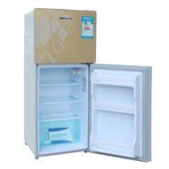 122L Double Door Ice Cream Top Freezer Milk Fruits Beer Soda Beverages Refrigerator Mini Cooler Home Office Apartment... N5