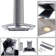 Douself 30" Range Hood Kitchen Wall Mount Stainless Steel &amp; Glass N8