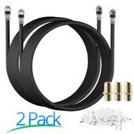 RG-6 | 25 Ft | Black | 2 Pack | UL CL2 Certified Cable Quad Shielded Coaxial Cable For Satellite TV &amp; High Speed... N45