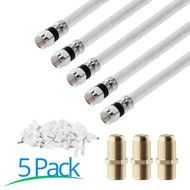 RG-6 | 25 Ft | Black | 2 Pack | UL CL2 Certified Cable Quad Shielded Coaxial Cable For Satellite TV &amp; High Speed... N49
