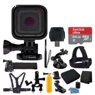 GoPro HERO Session + Medium Carrying Case + Floating Handle + 64GB Micro SD Memory Card + Monopod + Card Reader... N5