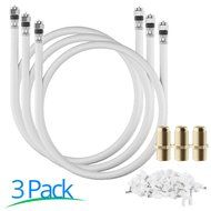 RG-6 | 25 Ft | Black | 2 Pack | UL CL2 Certified Cable Quad Shielded Coaxial Cable For Satellite TV &amp; High Speed... N50