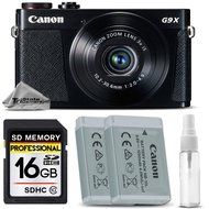 Canon PowerShot G9 X Digital Camera (Black) + 16GB Class 10 Memory Card + Backup Battery + Deluxe Cleaning Kit...