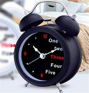 Surborder Shop Creative Twin Bell Analog Alarm Clock Battery Operated - Loud Alarm Clock 3&quot; Black N3