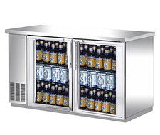 UBB-24-60GS 60" Narrow Glass Door Stainless Steel Back Bar Cooler with LED Lighting