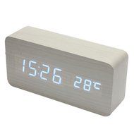 DZT1968 Wooden LED Electronic Desktop Digital Alarm Clock With Temperature N4