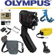Olympus Stylus Tough TG-Tracker Wifi Action Camera (Black) + Sony 32GB MicroSD Card + Floating Strap + Flexpod... N6