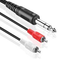TNP Premium 1/4 Inch TRS To Dual RCA Audio Cable (6FT) - Male 6.35mm 1/4" TRS to 2RCA Connector Wire Cord Plug... N3