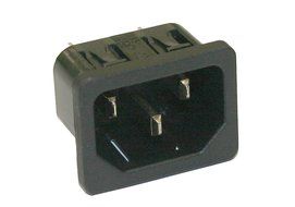 Interpower 8301312 IEC 60320 C14 Snap In Power Inlet with Quick Disconnects 1.5 mm Panel Thickness, IEC 60320...