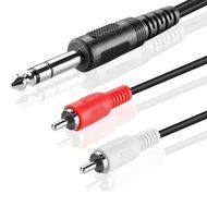 TNP Premium 1/4 Inch TRS To Dual RCA Audio Cable (6FT) - Male 6.35mm 1/4" TRS to 2RCA Connector Wire Cord Plug... N4