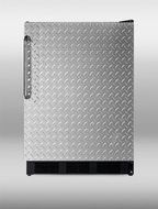 Summit CT66BBIDPL: Built-in undercounter refrigerator-freezer with cycle defrost, diamond plate wrapped door