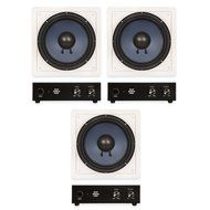 Blue Octave RW10 In Wall 10" Passive Subwoofer Speakers Home Theater 3 Sub and 3 Amp Set N4