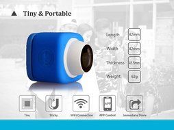 Sticky 120&deg; Wide Angle Lens 720P WIFI SELFIE CAMERA, built-in WIFI, Connect with mobile APP, remote control shot...
