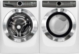 Electrolux White Front Load Laundry Pair with EFLS517SIW 27" Washer and EFME517SIW 27" Electric Dryer N2