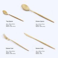 Gold Flatware Set Stainless Steel Silverware Golden Cutlery Sets Dinner Knife and Fork Spoon Set N2