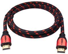 JINPIN Ultra High Speed hdmi cable-BC 50ft black/red with Braided Cord support Ethernet ,3D,4K and Audio Return... N3