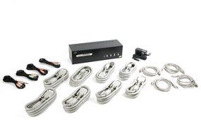 Linkskey 2-Port Dual Monitor DVI/DVI USB KVM + 7.1 Surround/Microphone/USB with Cables (LDV-DM702AUSK) N30