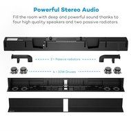 TaoTronics TT-SK15 Sound Bar Wired and Wireless Bluetooth Audio with 2.0 Channel, 40 Watt Speaker, 2 Passive Radiators...