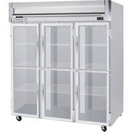 Beverage-Air HFPS3-5HG Horizon Series Three Section Glass Half Door Reach-In Freezer 74 cu.ft. Capacity Stainless...