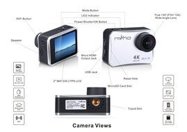 Miho SDV-8560Q 4K UHD Waterproof WiFi Sports Action Camera w/ Sony Sensor 2.0&quot; HD LCD Wide Angle Lens App Remote... N2