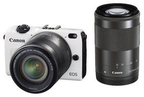 Canon mirror-less SLR camera EOS M2 double zoom kit (white) EF-M18-55mm F3.5-5.6 IS STM EF-M55-200mm F4.5-6.3... N3