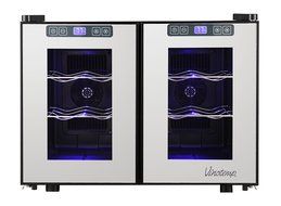 Vinotemp 12-Bottle Dual-Zone Touch Screen Thermoelectric Mirrored Wine Cooler