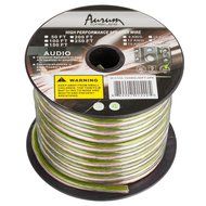 Aurum Cables 12 Gauge Dual Color Transparent PVC Speaker Zip Wire l Green and Regular Transparent I w/ ft markings... N8