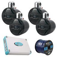 Amp And Speaker Combo: Lanzar AQA830BTWT White Aquatic 8-Channel 4800 Watt Bluetooth Amplifier Bundle With 4x... N2