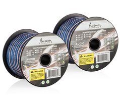 Aurum Cables 12 Gauge Dual Color Transparent PVC Speaker Zip Wire l Green and Regular Transparent I w/ ft markings... N10
