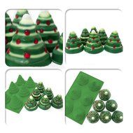 Mehome 3D Xmas Tree Silicone Mold Cake Mould Christmas Cookie Chocolate Baking Mold Christmas Fondant Cake Mold N4
