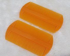 NEW 2 PCS PLASTIC BROWN TOOTH COMB REMOVE FLEA TICK LICE NIT HAIR CARE UNISEX N4