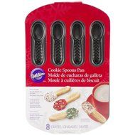 Wilton 8-Cavity Cookie Pan Spoons dipping coffee cup