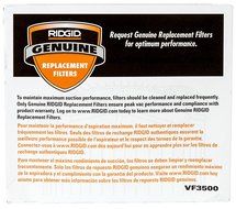 Ridgid VF3500 3-Layer Filter for WD4050 N3
