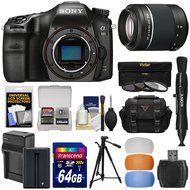 Sony Alpha A68 Digital SLR Camera Body with 55-200mm DT Lens + 64GB Card + Battery &amp; Charger + Case + Tripod +...