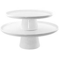10 Strawberry Street 2-Tier Cake Stand Set, White