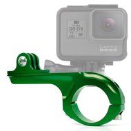 DURAGADGET Ultra-Strong Forged Aluminium Handlebar Mount in Green For For GoPro Hero 4 (Black &amp; Sliver), HERO,...