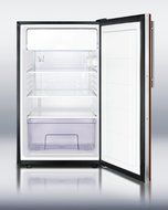 Summit CM421BLIFADA: ADA compliant 20" wide refrigerator-freezer with a lock, black exterior, and integrated door... N4