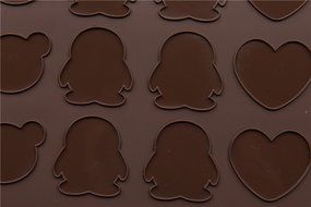 30 Cavity Food Grade Silicone Macaron Baking Mat for Microwave Oven Kitty Heart Penguin Shape N4