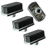 Belling Hob Oven Cooker Control Switch Knobs (Black / Silver, Pack of 4)