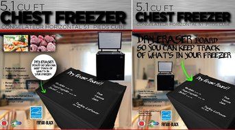 Igloo 5.1 Cubic Foot Chest Freezer with Dry Erase Board Top, Black