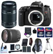 Canon EOS T6s + Canon EF-S 55-250mm IS STM + Canon 18-55mm IS STM + 2 32GB Transcend SD Memory Cards + LED Video...