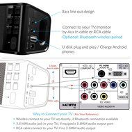 ARVICKA Home Theater Sound System TV speakers with HIFI CSR Wireless Bluetooth 4.0 Stereo Audio Sound Bar Speaker... N5