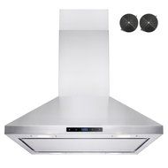 AKDY 30" Modern Kitchen Stainless Steel Island Mount Quiet Noise Reduce Design Cooking Fan Touch Control Range... N2