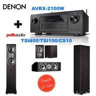 Denon AVR-X2100W 7.2 Channel Full 4K Ultra HD A/V Receiver with Bluetooth and Wi-Fi + 2 Polk Audio TSi400 Speaker... N2