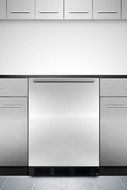 Summit ALB653BSSHH: ADA compliant built-in refrigerator-freezer with stainless steel door, HH handle, black