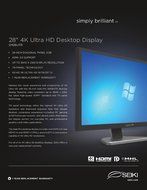 Seiki Pro SM28UTR 28-Inch 4K UHD 3840x2160 Led-Lit Monitor N2