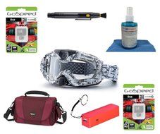 Liquid Image Torque 368 W Series Offroad Goggle Camera Water Resistant Video Camera (White) + Lowepro Case + 8GB...