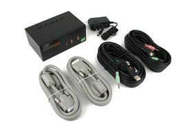 Linkskey 2-Port Dual Monitor DVI/DVI USB KVM + 7.1 Surround/Microphone/USB with Cables (LDV-DM702AUSK) N35