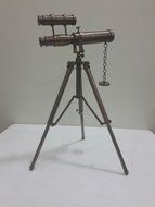 Vintage Solid Brass Nautical Tripod Port Marine Navy Double Barrel Telescope N3